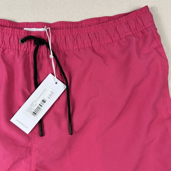 Saturdays NYC Timothy Accordion Swim Short Men’s XL Fuchsia 6.5” Inseam Lined - Picture 4 of 16